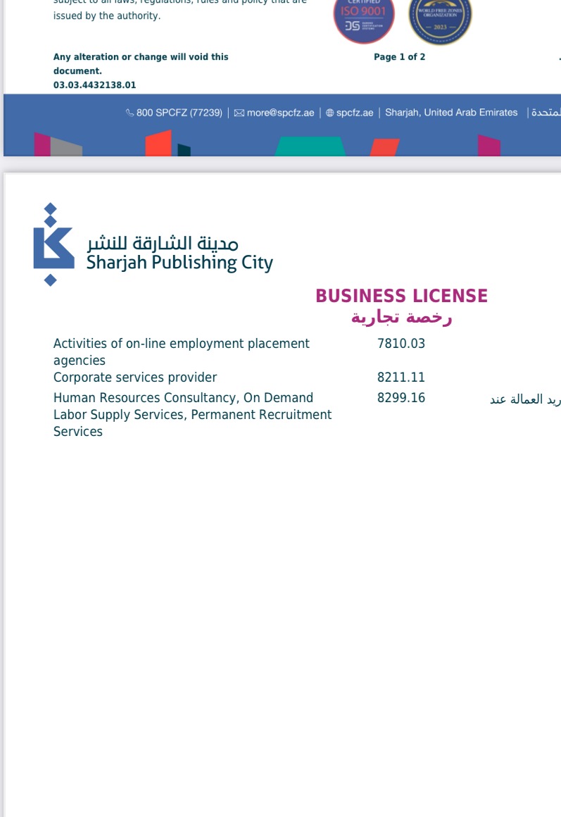 My Arbitr Tech FZE Business License page 2